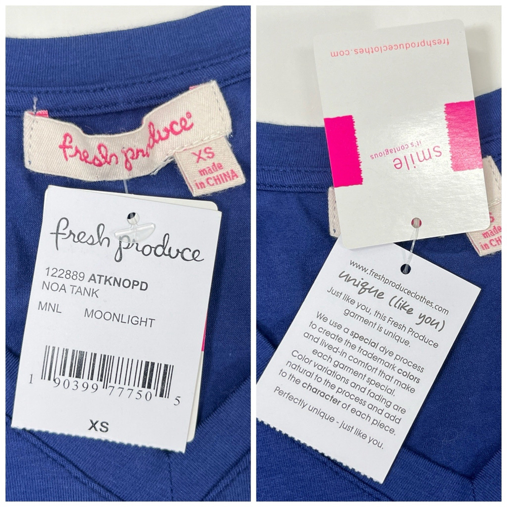 New Fresh Produce Tank‎ Top Womens XS Blue Moonlight Sleeveless Knot Front  Noa - Picture 12 of 13